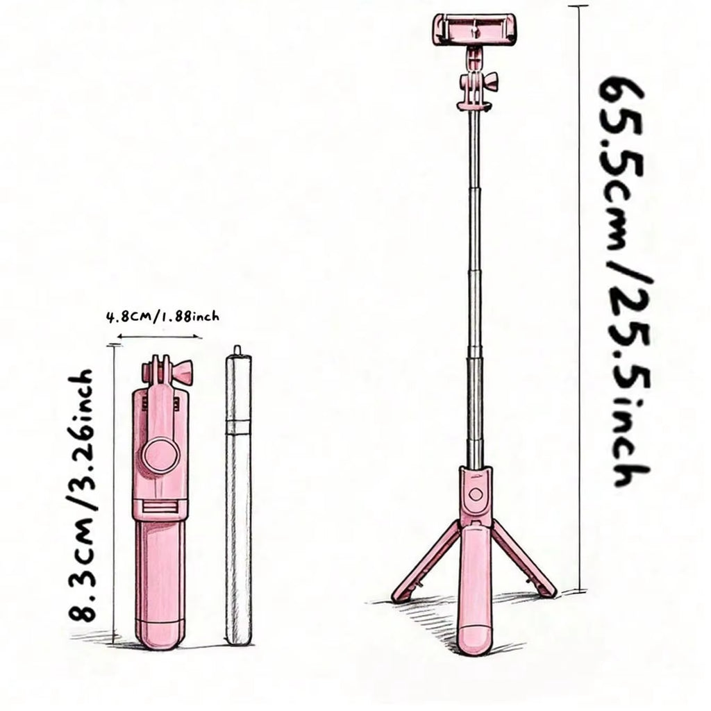 1PC Selfie Stick Wireless Selfie Stick with Tripod Stand Selfie Stick , Remote Control, Phone Holder and Built-In Tripod