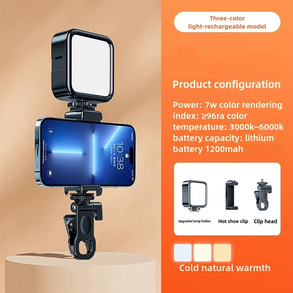 Portable LED Selfie Fill Light for Iphone Samsung Ipad Cell Phone Laptop Clip Ring Flash Fill Lamp Photo Video Photography Lamp