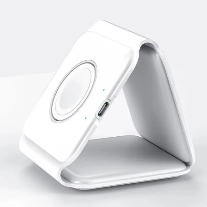 Hot Selling 3 in 1 Foldable Magnetic Wireless Charging Station for Mobile Phone Fast Charging Desktop Charger Stand
