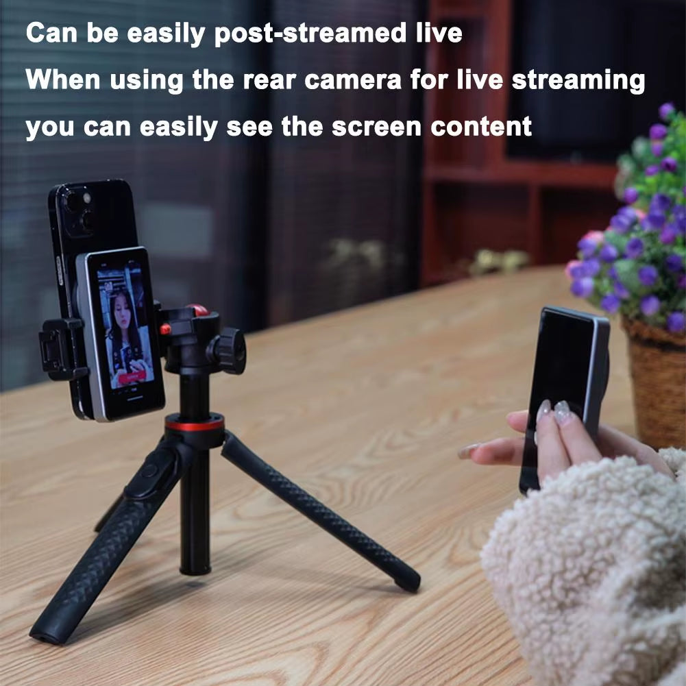 Selfie Monitor Screen Rear Camera Vlog Live Stream Video Recording Wireless Outdoor Selfie Tool Smartphone Magnetic Accessories