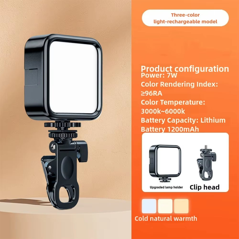 Portable LED Selfie Fill Light for Iphone Samsung Ipad Cell Phone Laptop Clip Ring Flash Fill Lamp Photo Video Photography Lamp