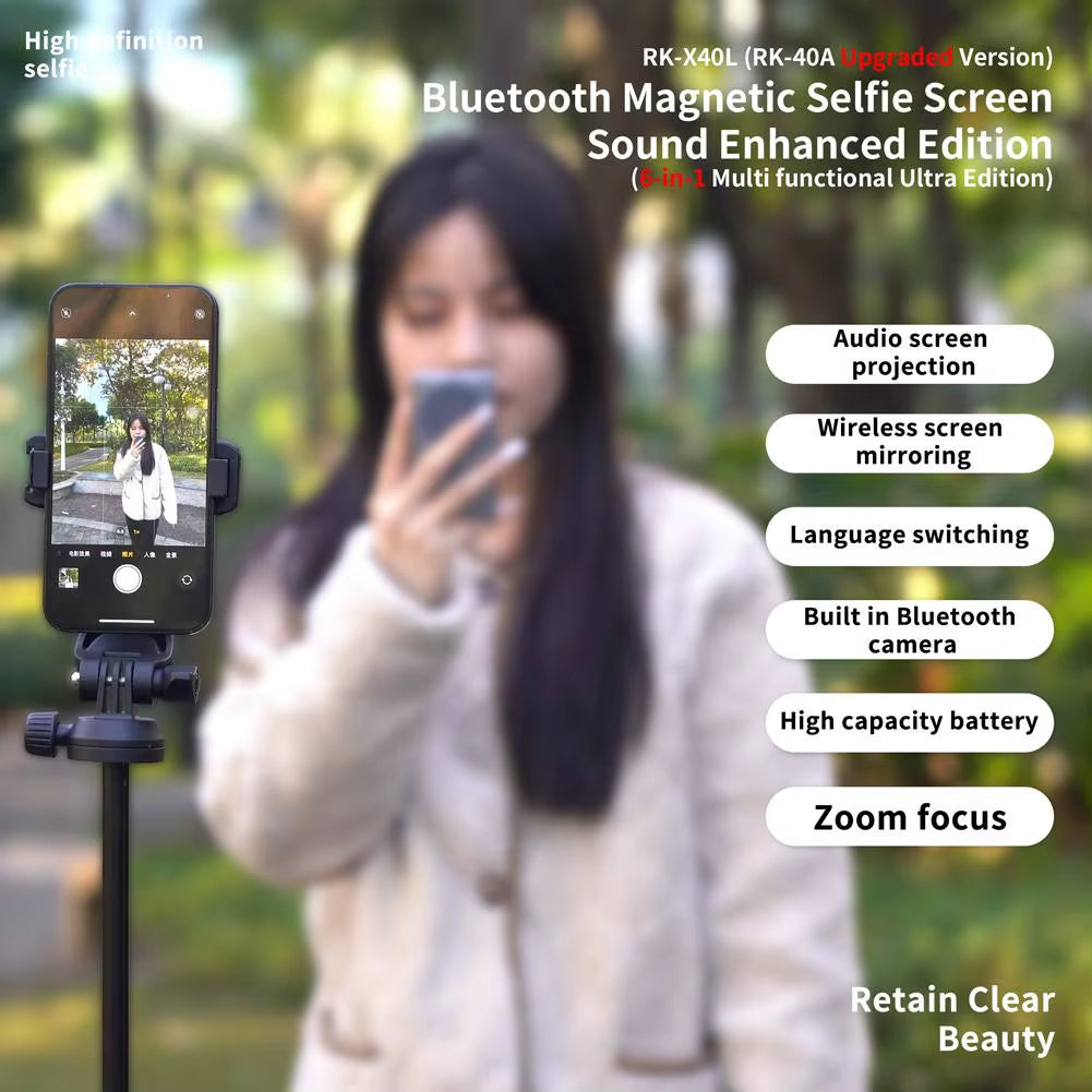 Selfie Monitor Screen Rear Camera Vlog Live Stream Video Recording Wireless Outdoor Selfie Tool Smartphone Magnetic Accessories
